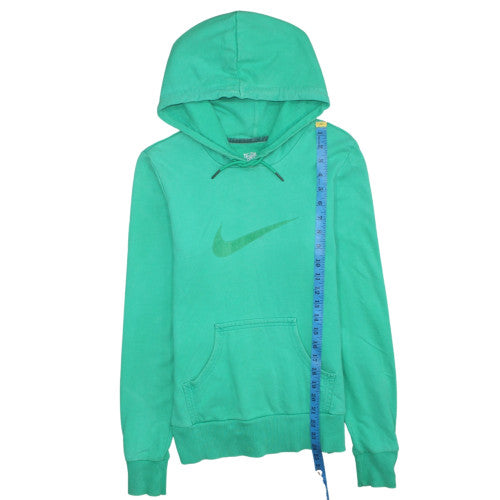 Nike Women Green Hoodie UK 12/14 Pullover Cotton Athletic Dept