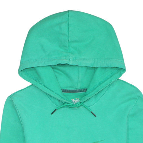 Nike Women Green Hoodie UK 12/14 Pullover Cotton Athletic Dept