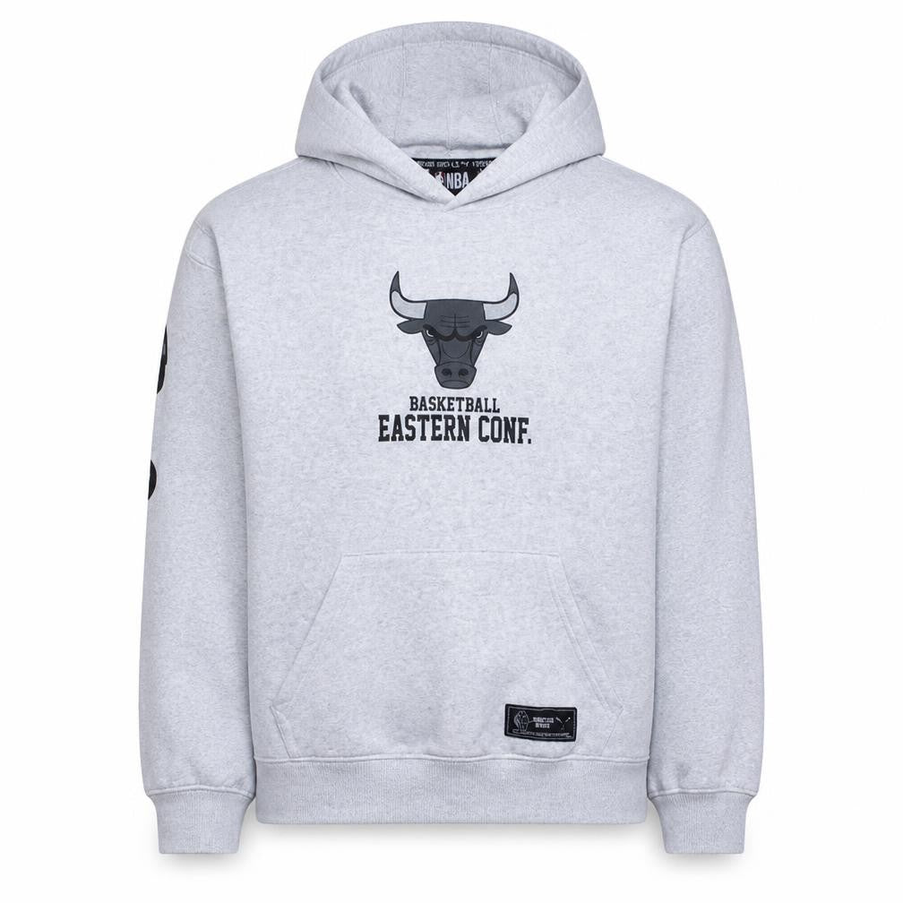 NBA Chicago Bulls Mens Grey Pullover Hoodie Size L