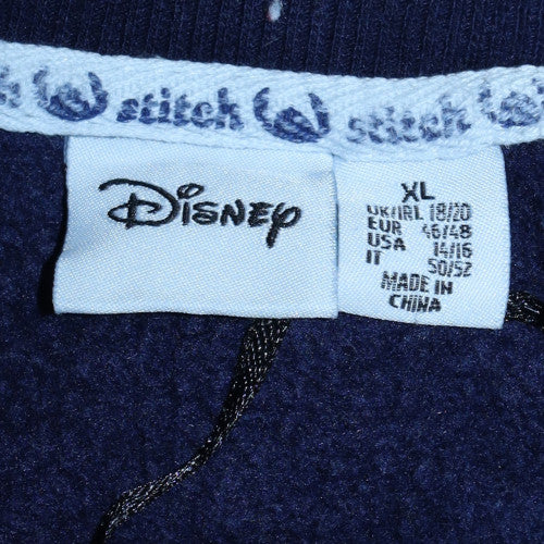 Disney Womens Navy Stitch Sweatshirt XL 18/20 Pullover Cotton Casual