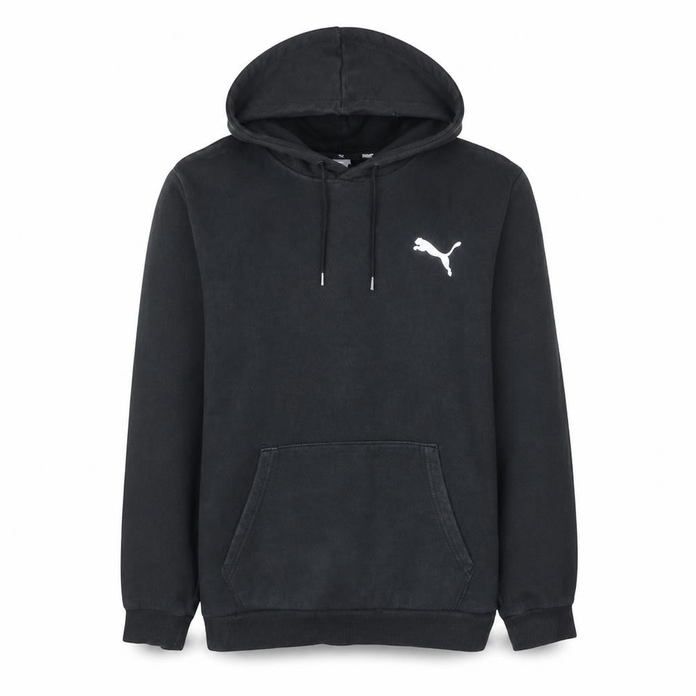 Puma Men's Black Pullover Hoodie Medium Fleece Logo Sweatshirt