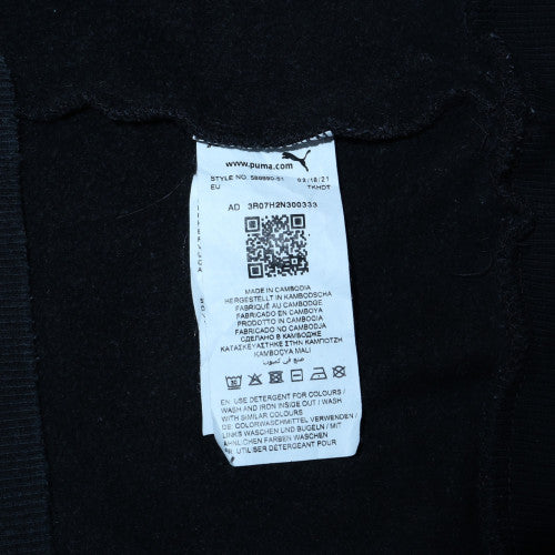 Puma Men's Black Pullover Hoodie Medium Fleece Logo Sweatshirt