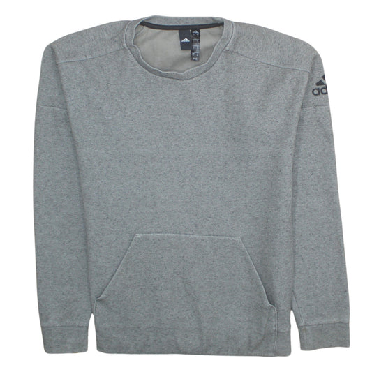 Adidas Men's Grey Pullover Sweatshirt Size S Regular Fit