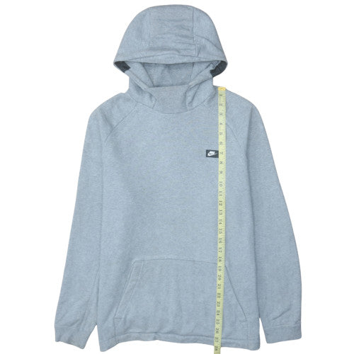 Nike Men's Grey Pullover Hoodie L Fleece Logo Sportswear