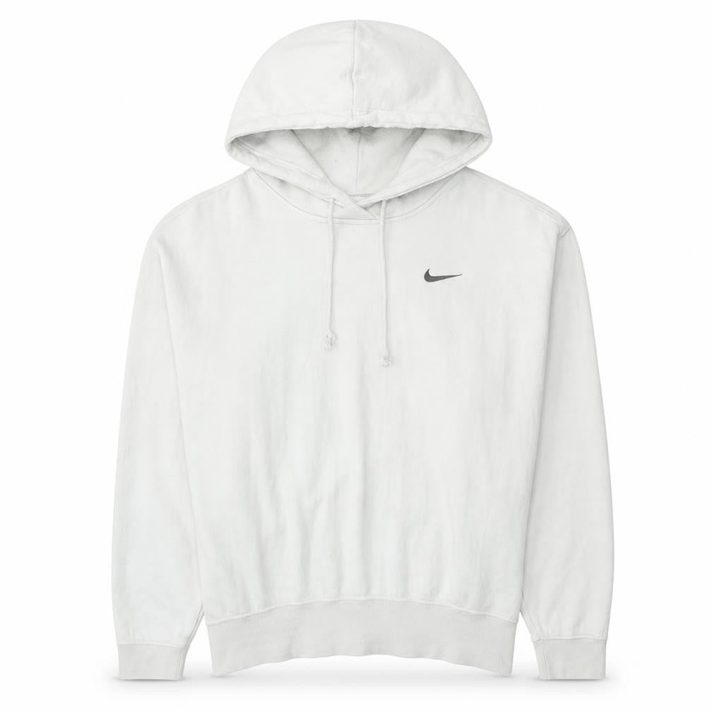 Nike Womens White Pullover Hoodie M Cotton Blend Athletic