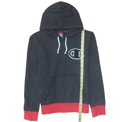 Champion Men’s Black Pullover Hoodie Medium Logo Cotton