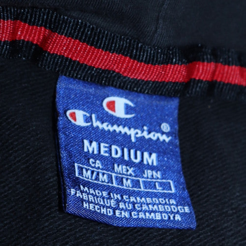 Champion Men’s Black Pullover Hoodie Medium Logo Cotton