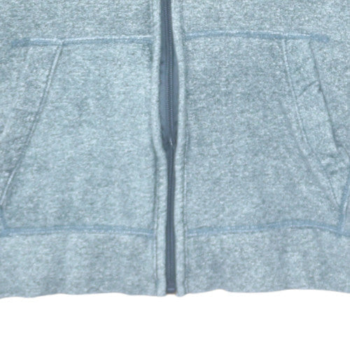 Hollister Men's Grey Full Zip Hoodie M Logo Surf Fleece Sweatshirt