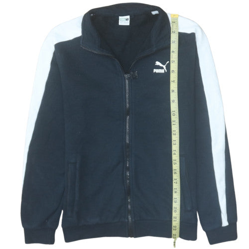 Puma Boys Black White Track Jacket 13-14 Years XL Full Zip Athletic