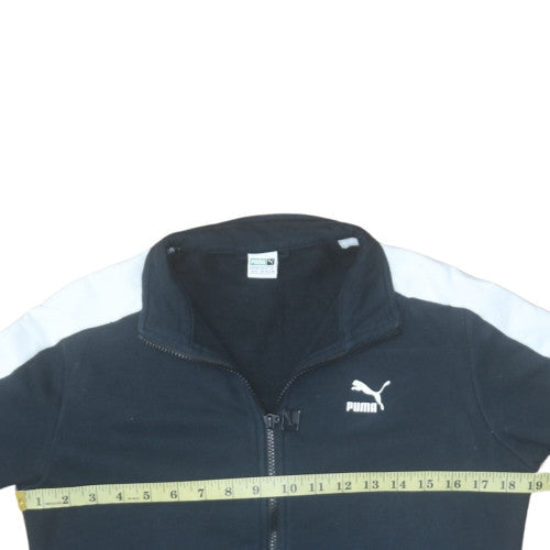 Puma Boys Black White Track Jacket 13-14 Years XL Full Zip Athletic