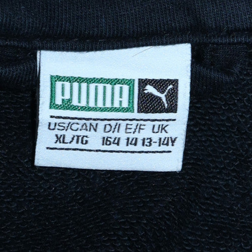 Puma Boys Black White Track Jacket 13-14 Years XL Full Zip Athletic