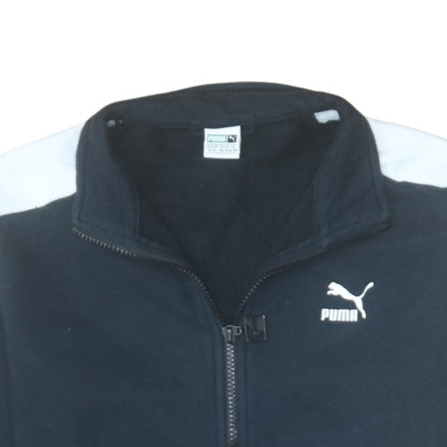 Puma Boys Black White Track Jacket 13-14 Years XL Full Zip Athletic