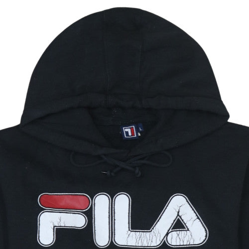 FILA Men's Black Pullover Hoodie L Logo Graphic Sportswear