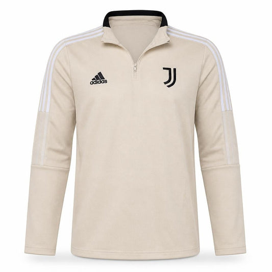 Adidas Men's Beige L 1/4 Zip Football Sweatshirt