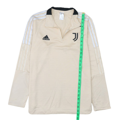 Adidas Men's Beige L 1/4 Zip Football Sweatshirt