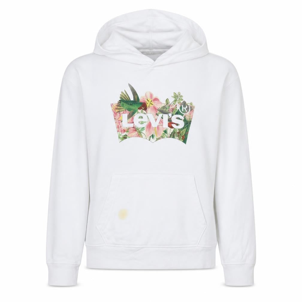Levi's Womens White Floral Logo Pullover Hoodie Medium
