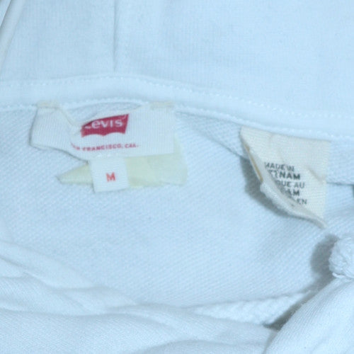 Levi's Womens White Floral Logo Pullover Hoodie Medium
