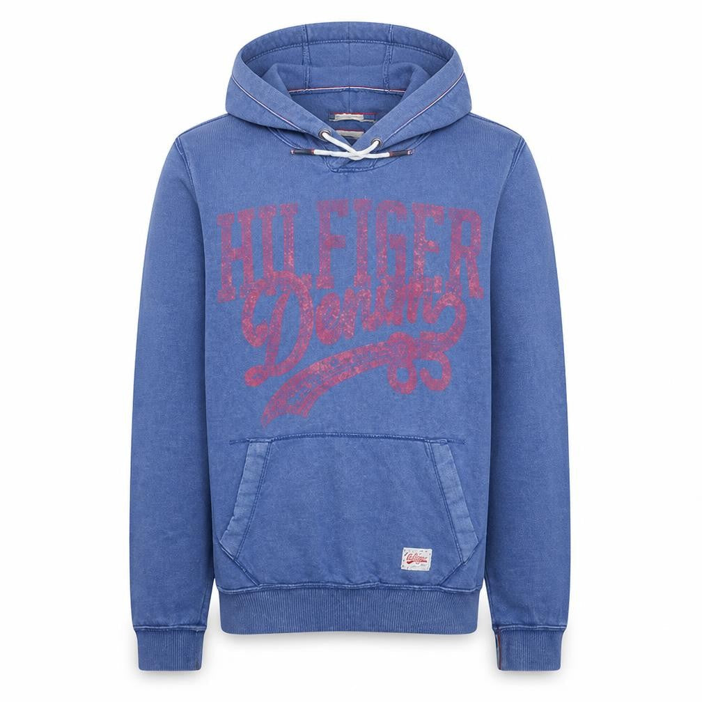 Hilfiger Denim Men's Blue Pullover Hoodie Size S Classic Graphic