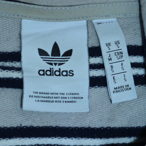 Adidas Mens Grey Striped 1/2 Zip Sweatshirt Size S Long Sleeve