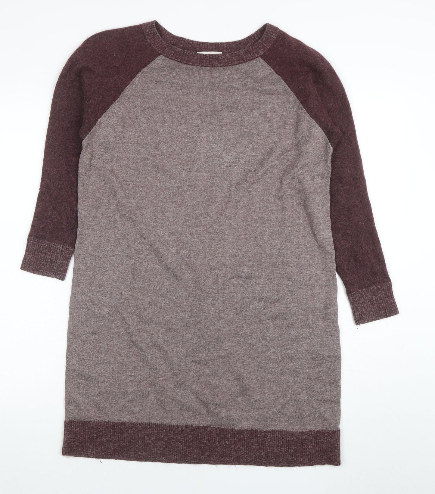 COS Women Brown Wool Blend Raglan Sleeve Long Pullover Jumper Size S
