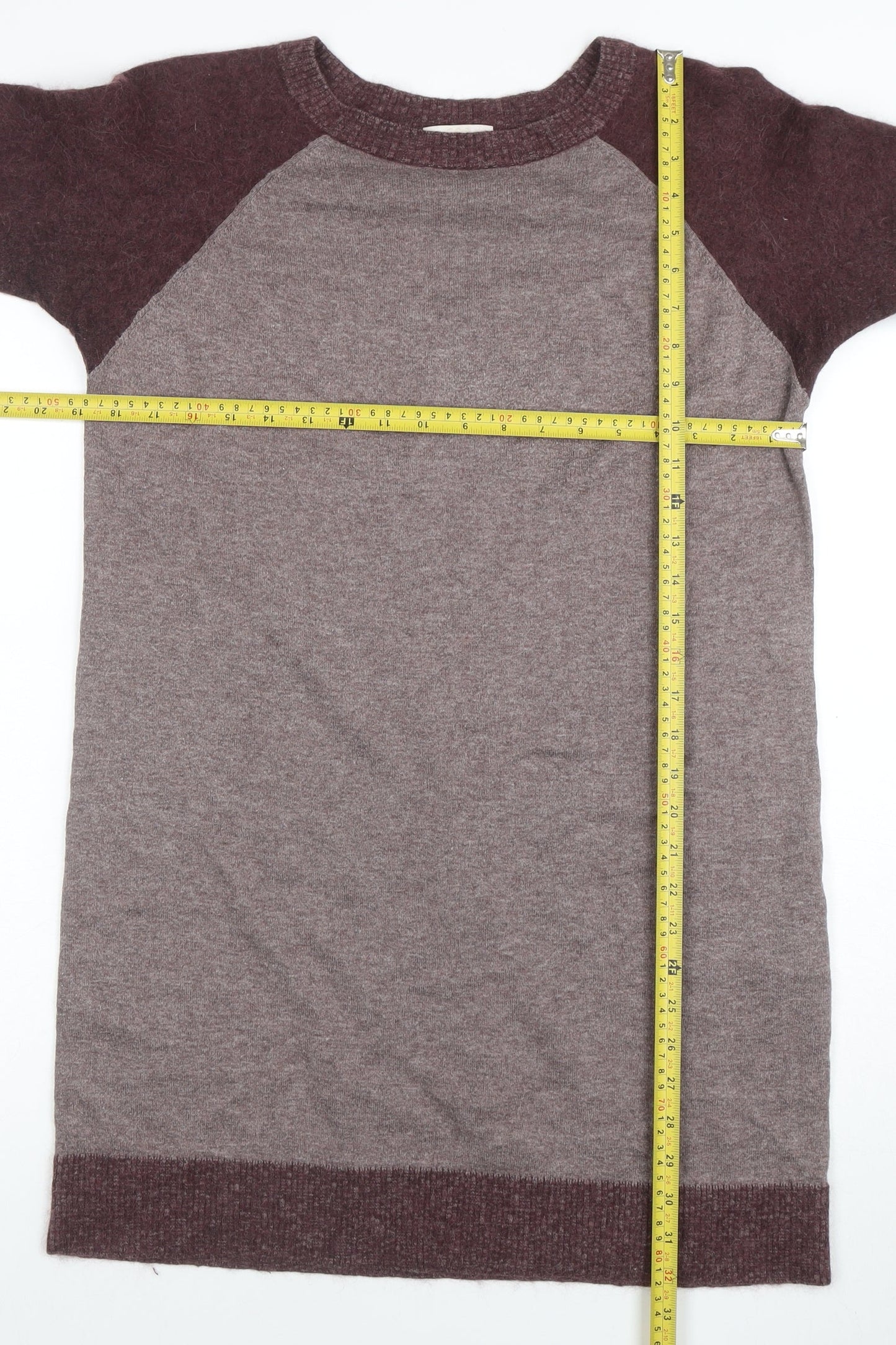 COS Women Brown Wool Blend Raglan Sleeve Long Pullover Jumper Size S