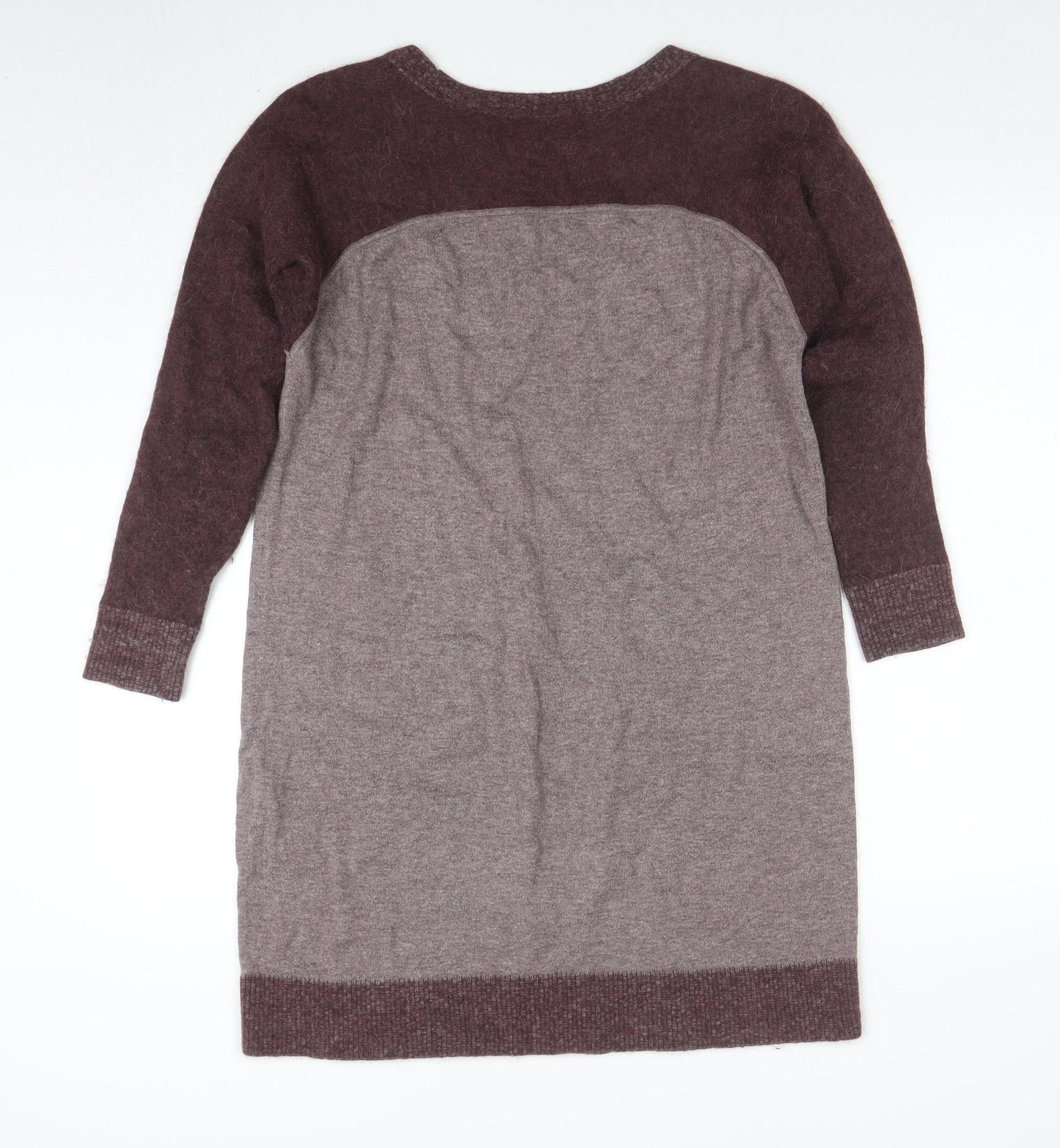COS Women Brown Wool Blend Raglan Sleeve Long Pullover Jumper Size S