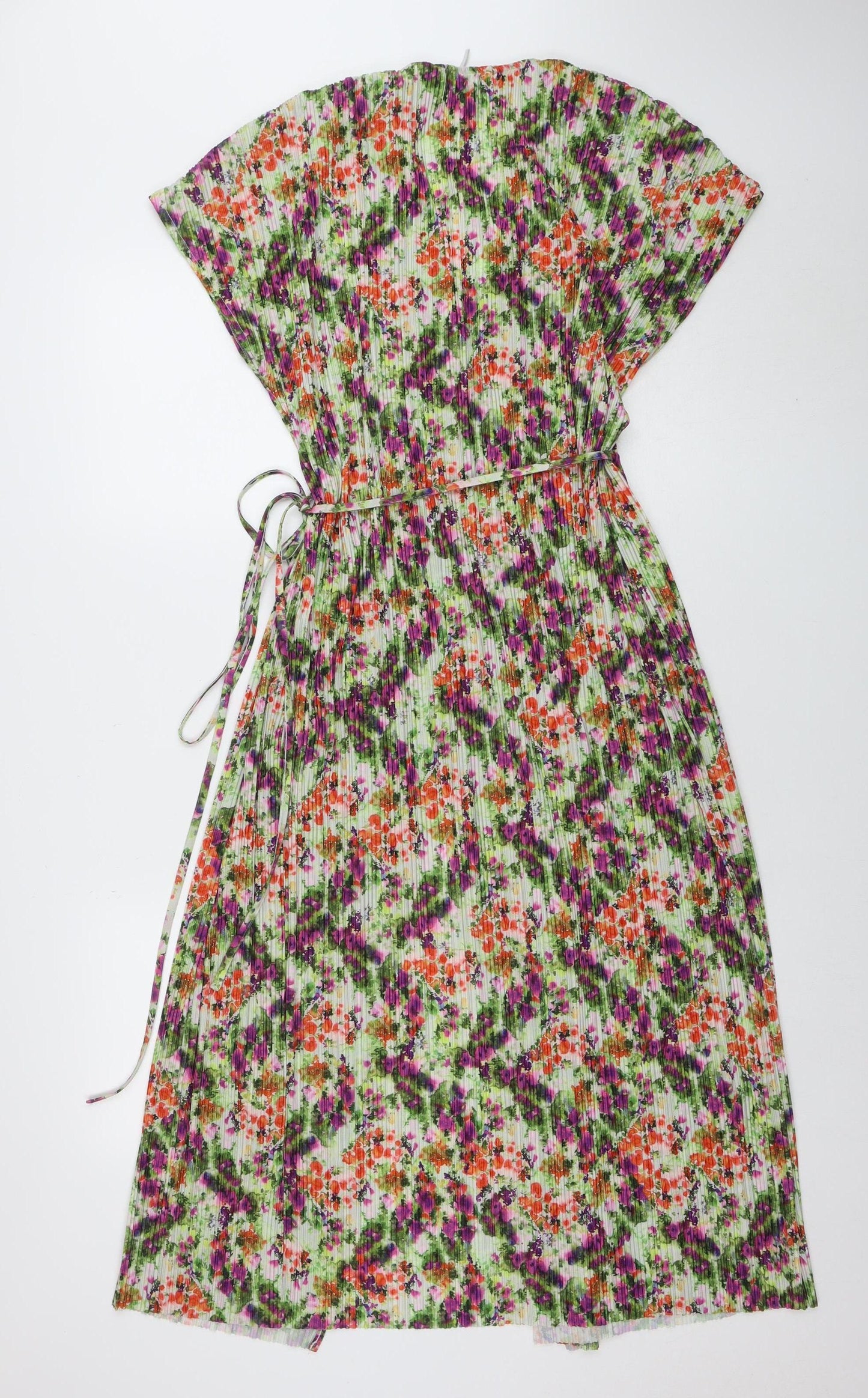 & Other Stories Women’s Multicoloured Floral Wrap Midi Dress Size 14