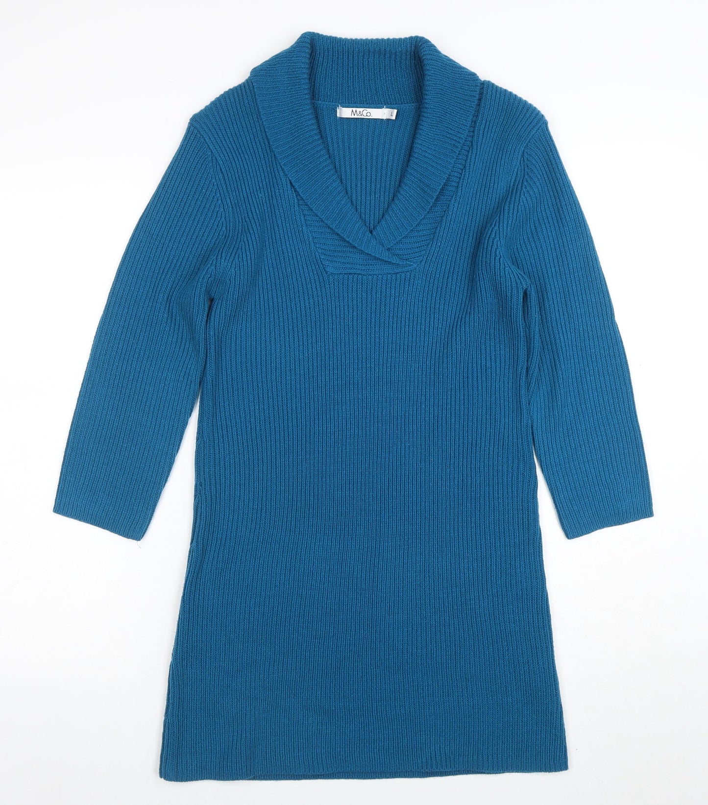 Marks & Spencer Women’s Blue 3/4 Sleeve Tunic Jumper Size L