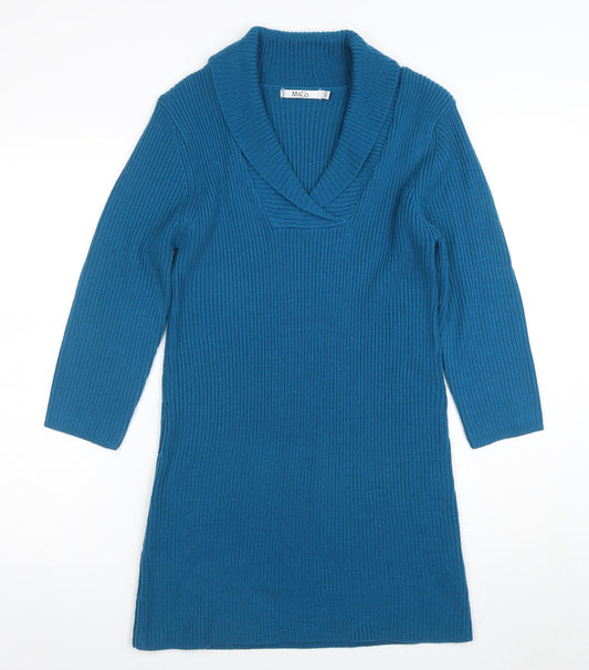 Marks & Spencer Women’s Blue 3/4 Sleeve Tunic Jumper Size L
