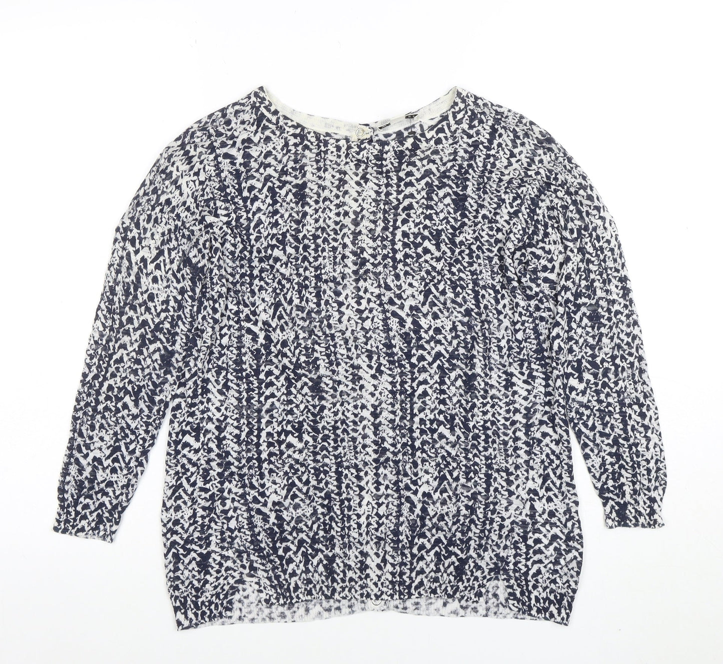 Whistles Womens Blue White XS Lightweight Cotton Knit Jumper