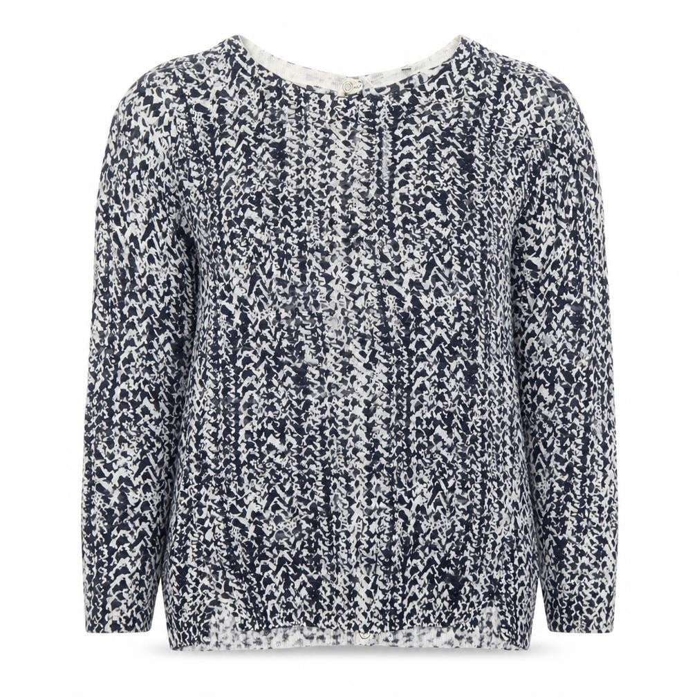 Whistles Womens Blue White XS Lightweight Cotton Knit Jumper