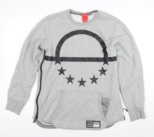 Nike Men’s Grey Graphic Sweatshirt M Pullover Long Sleeve