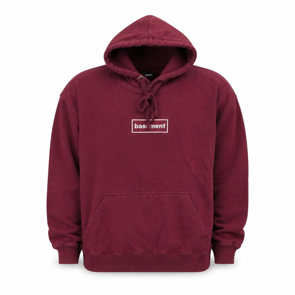 The Basement Men Red Pullover Hoodie 2XL Embroidered Streetwear