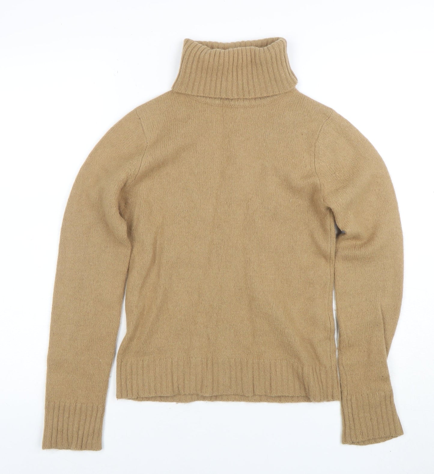 ZARA Women’s Beige Roll Neck Wool Angora Jumper Size 10