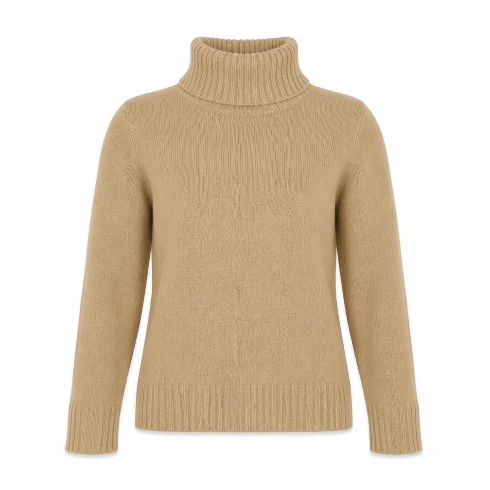 ZARA Women’s Beige Roll Neck Wool Angora Jumper Size 10