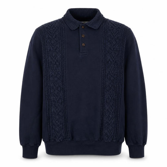 Marks & Spencer Men’s Blue Henley Knit Sweatshirt Size L