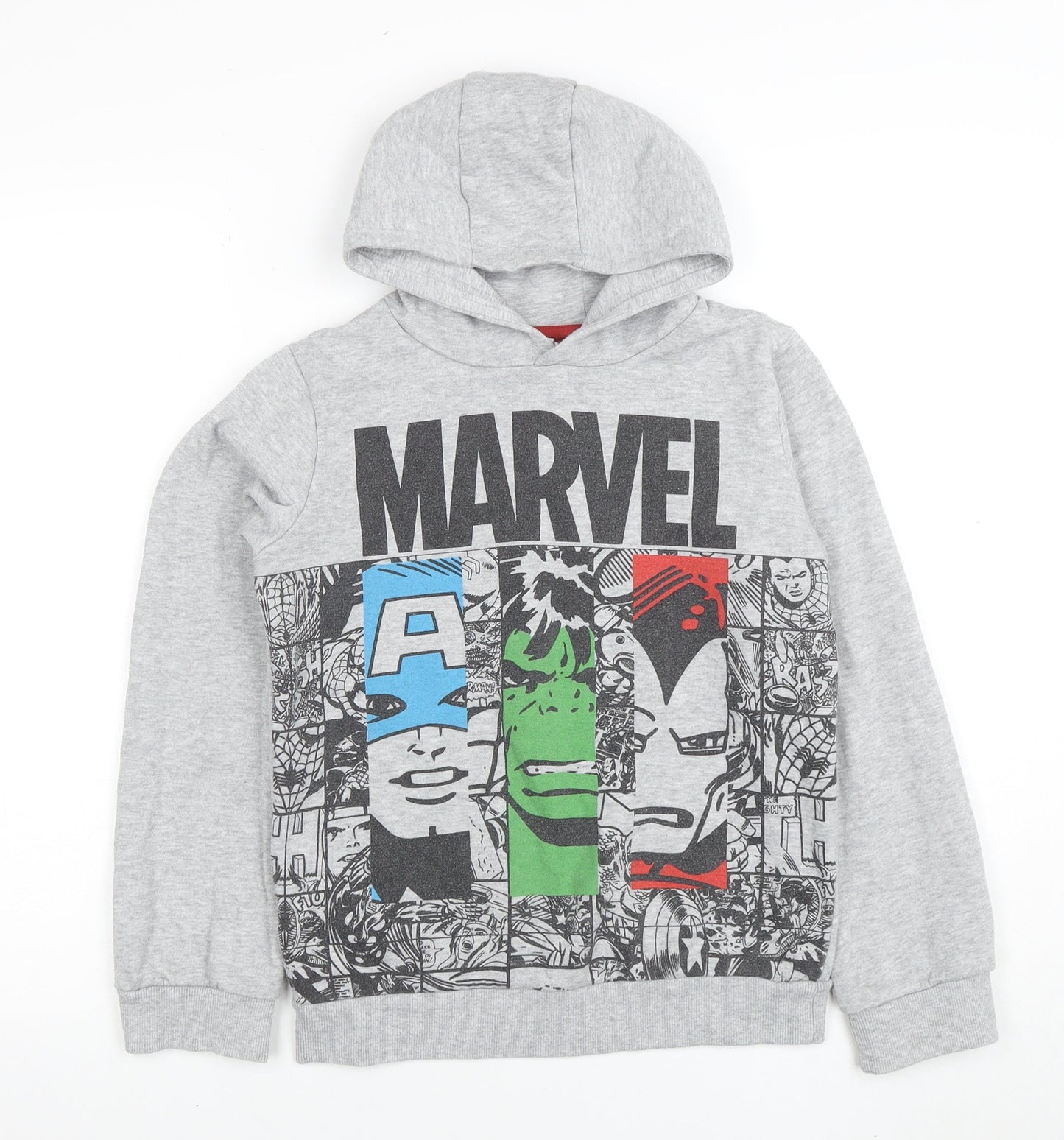 Marvel Boys Grey Pullover Hoodie 11-12 Years Avengers Graphic Print