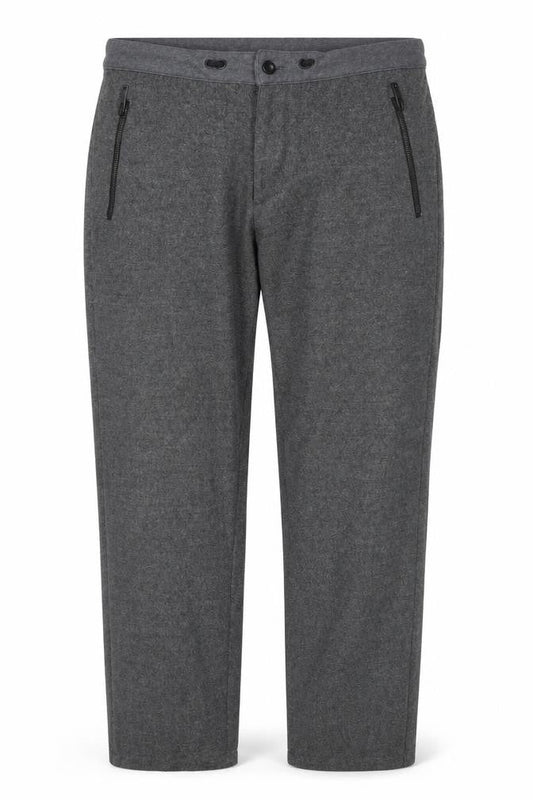 Front view of Jaeger Women Grey Wool Blend Straight Trousers M