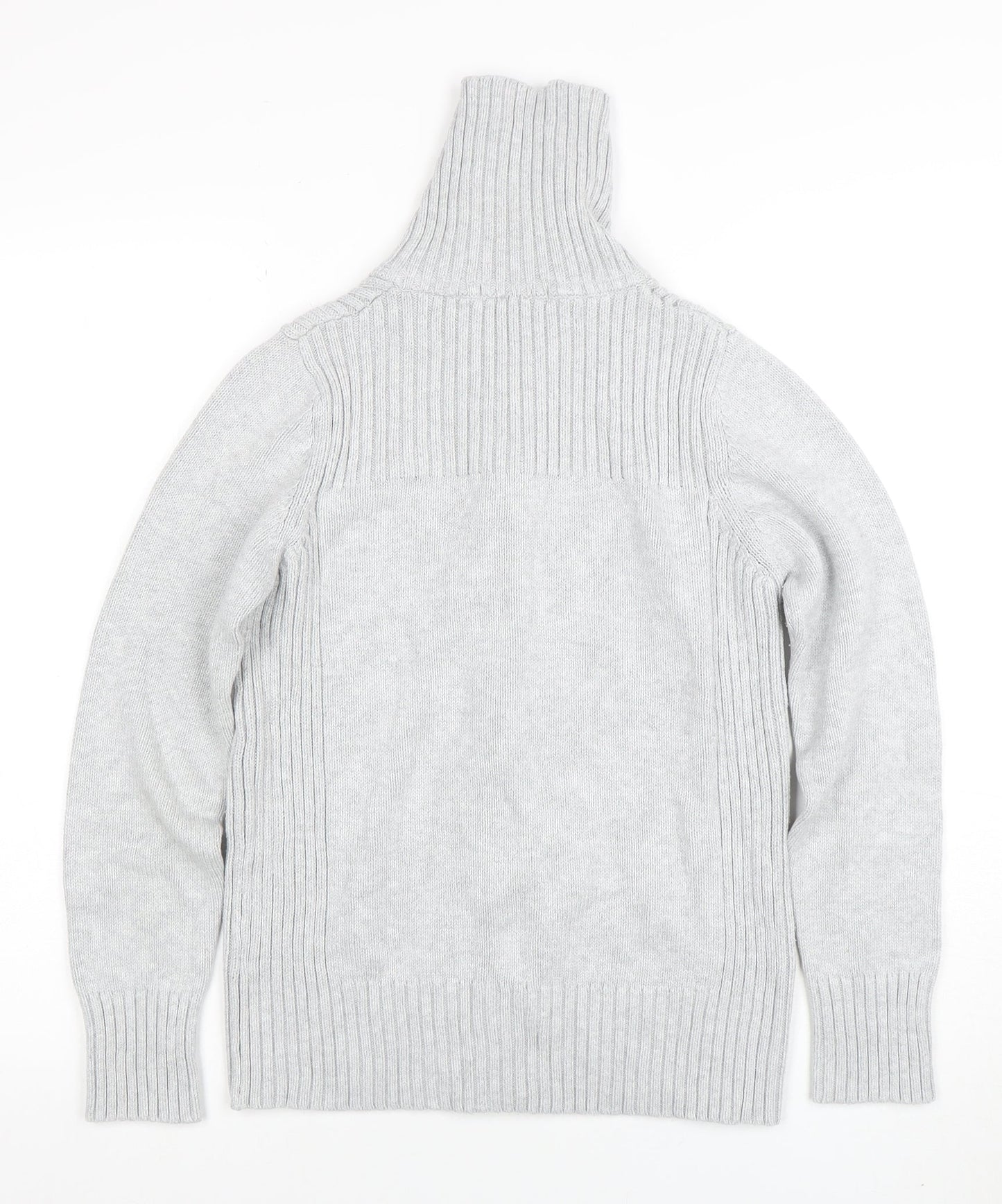 Marks and Spencer Women's Grey Size 12 Roll Neck Full Zip Jumper