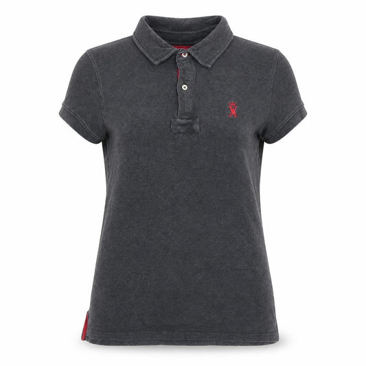 Vicomte A. Women's Grey Cotton Polo Shirt M Classic Fit