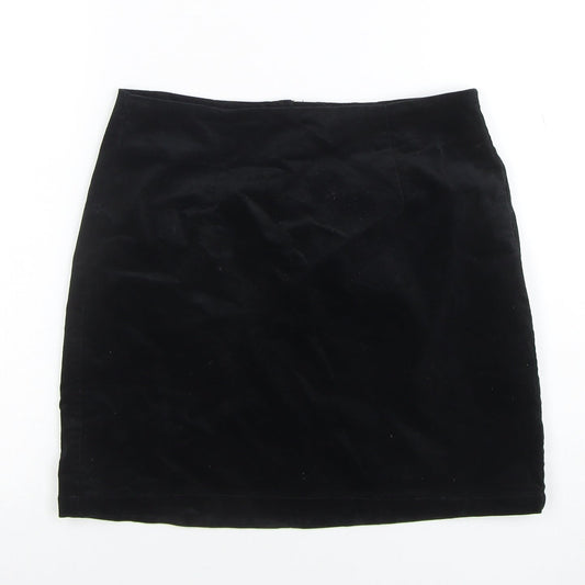 Warehouse Women’s Black Velvet Stretch Pencil Skirt Size 10