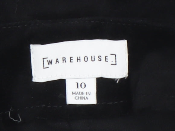 Warehouse Women’s Black Velvet Stretch Pencil Skirt Size 10