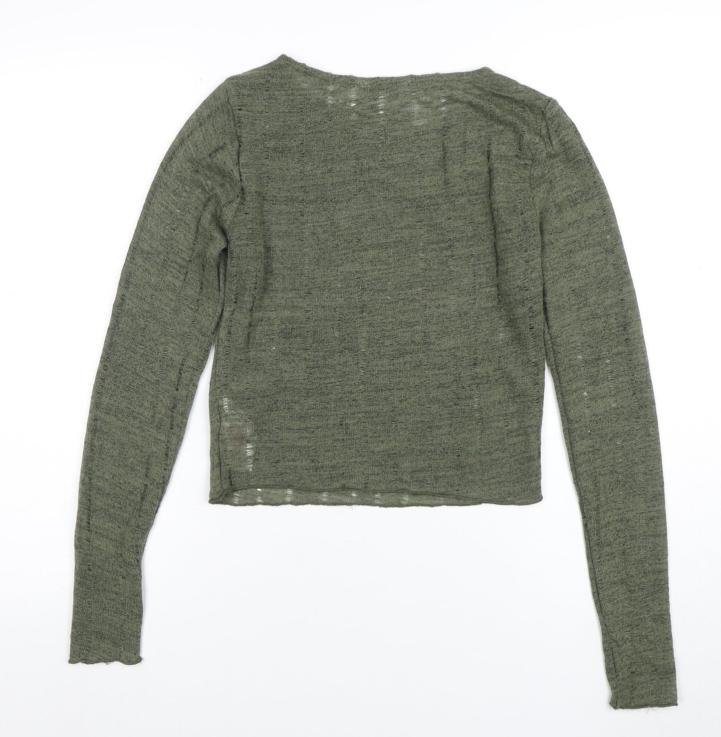 Brave Soul Women Green XS Lightweight Crew Neck Long Sleeve Jumper
