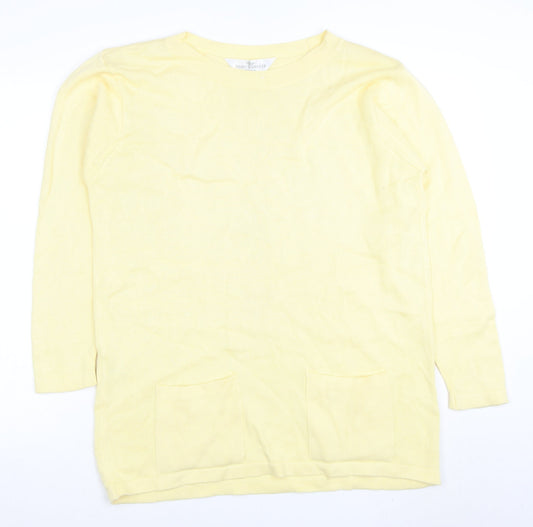 Marks and Spencer Women Yellow Cotton Long Sleeve Tunic Jumper Size 10