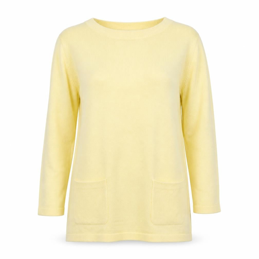 Marks & Spencer Women Yellow Cotton Long Sleeve Tunic Jumper Size 10