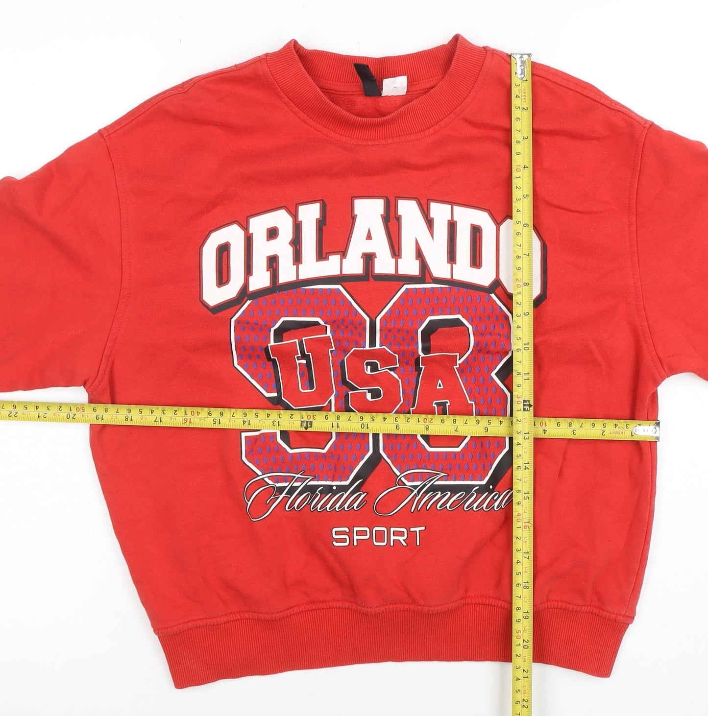 H&M Divided Women's Red Orlando USA 98 Pullover Sweatshirt Size 12