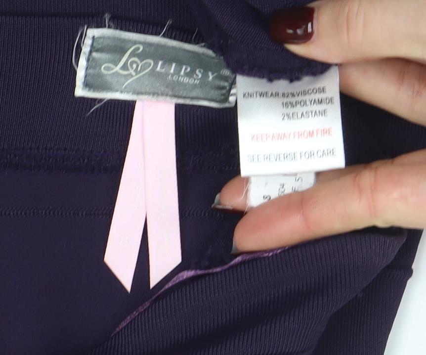 Lipsy London Women's Purple Size 8 Strapless Bodycon Dress