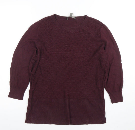 Marks and Spencer Womens Purple Knit Long Sleeve Crew Neck Jumper M