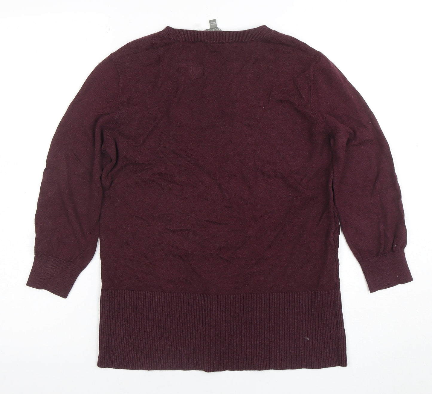 Marks and Spencer Womens Purple Knit Long Sleeve Crew Neck Jumper M