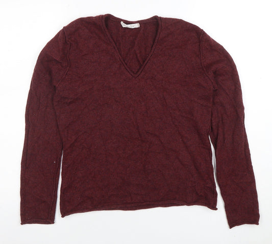 Deane & White Women's Red 100% Cashmere V-Neck Jumper Size M